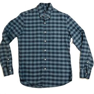 J. Crew Mercantile Flex Slim Fit Blue Plaid Long Sleeve Button Down Men's Small